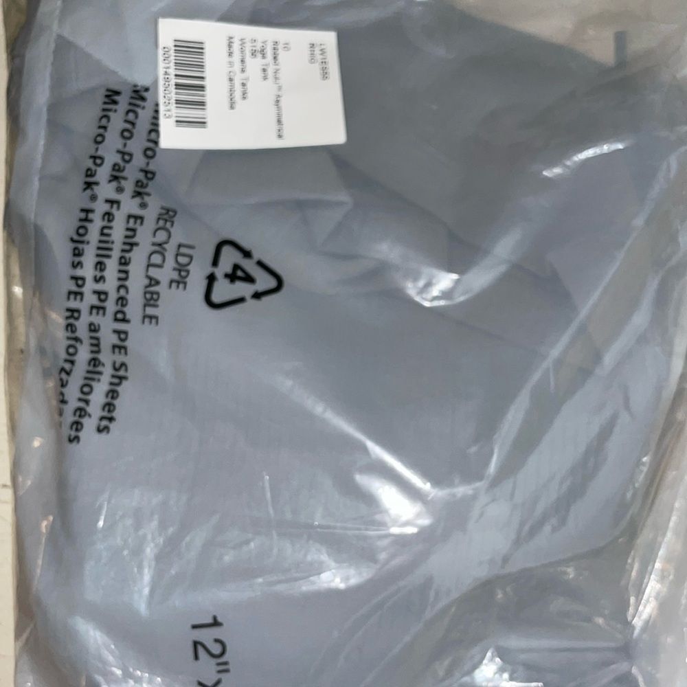 NWT LULULEMON ASYMMETRICAL yoga tank rhino grey silver 10 ribbed